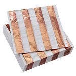 ELEGANT DISPOSABLE 3 PLY NAPKINS | for Upscale Wedding and Dining | 36 pc | Stripe Collection - Rose Gold