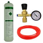 Argon CO2 Disposable Gas KIT Bottle MIG TIG Welding w/Regulator Gauge + Hose (Argon 100%)