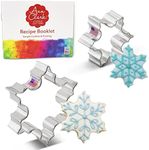 Christmas Snowflake Cookie Cutters 2-Pc Set Made in USA by Ann Clark, 2.5", 3.25"