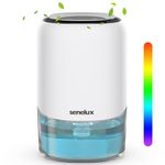 Senelux 1100ml Electric Dehumidifier for Home Damp with 7 Colorful Lights, Portable Small Dehumidifier Auto Shut Off for Drying Clothes, Bedroom, Mould, Wardrobe