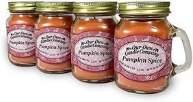 Pumpkin Spice Scented Mini Mason Jar Candle by Our Own Candle Company, 3.5 Ounce (4 Pack)