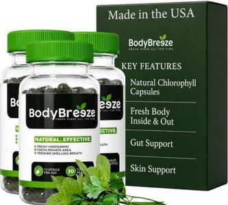 BodyBreeze Internal Deodorant Supplement | Natural Chlorophyll 90 Capsules for Body Odor Control, Gut Health, and Fresh Breath | Vegan, Detox Support & Skin Health | Odor Eliminator for Men & Women