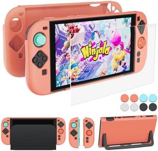 Coooudqs Dockable Case for Nintendo Switch 2 Case dockable, PC Slim Hard Shell for Switch 2 Accessories, Scratch & Shock Protection Cover for Joycon 2 with Screen Protector and Thumb Grip