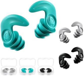 Kids Swimming Ear Plugs,3 Pairs Waterproof Silicone Ear Plugs for Swimming Kids Ages 6-14,Reusable Soft Swim Ear Plugs with Noise Reduction for Pool,Shower,Surfing and Travel(Kids-Black,Gray,Green)