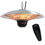 Ener-G+ Indoor/Outdoor Ceiling Electric Patio Heater with LED Light and Remote Control, Silver