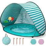 Pop Up Baby Beach Tent,Automatic Baby Sun Shade Shelter Tent with Baby Pool Portable Lightweight UV Protection Beach Tent for Baby Family Picnic Garden (Green)