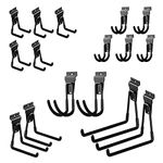 PYBTOOL Slatwall Hooks Heavy Duty Slatwall Accessories Garage Slatwall Hooks and Hangers (Black) (16PC Assortment)