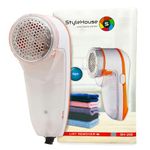 StyleHouse Lint Remover for Woolen Clothes, Electric Lint Remover, Best Lint Shaver for Clothes (White & Orange)