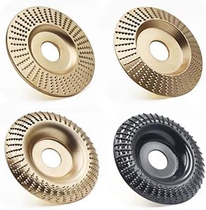 4PCS Wood Carving Disc Set for 4" or 4 1/2" Angle Grinder with 5/8" Arbor, Grinding Wheel Shaping Disc for Wood Cutting, Wood Shaping Carving Disc, Woodworking Angle Grinder Attachment