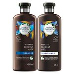 Herbal Essences Coconut Milk Shampoo For Hydration, No Paraben, No Colorants, Nogluten 400ml & Coconut Milk Conditioner For Hydration, No Paraben, No Colorants, Nogluten, 400ml