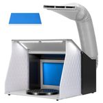 VIVOHOME Airbrush Spray Booth with Dual Fans 4 LED Lighting Filter and Exhaust Hose Portable Painting Extraction Booth with Turntable Table for Model Art Craft Nails Cake Decorating