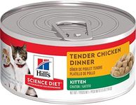 Hill's Science Diet Kitten Canned Cat Food, Tender Chicken Dinner, 5.5 oz, 24 Pack wet cat food