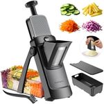 SupMaKin S4 Upgrade Safe Mandoline Slicer, Multi Vegetable Chopper, Potato Vegetables Slicer Onion Chopper Cheese Slicer, Kitchen Chopping Artifact (Black)