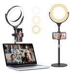 Ring Light with Stand & Phone Holder, 7" Desk Ring Light for Laptop/Computer/Webcam/Phone/Monitor, Halo Light for Video Conferencing, Video Calls, Zoom Meeting, Live Streaming, Makeup, YouTube, TikTok