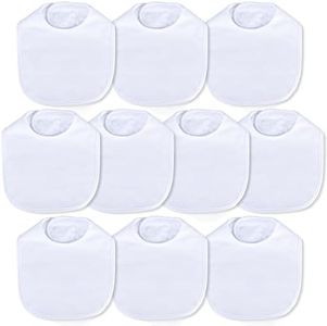 Hakochia Waterproof Baby Bibs Cotton Soft and Absorbent 4-Layer Unisex Baby Bandana Bibs With Adjustable Snaps for Boys Girls Feeding, Teething, Drooling,3-36 Months 10 Pack