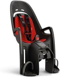 Hamax Zenith Fahrradkindersitz mit Gepäckträger-Halterung, einfache Installation | Sicheres und komfortables Familienradfahren, ideal für Fahrräder und E-Bikes (Rot-Schwarz)