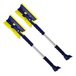 MICHELIN Colossal Extendable 34-49” Snow Brush for Trucks, Swivel Head, Squeegee, Ice Scraper, Ergonomic, Scratch Free Auto Window Snowbrush, Windshield Broom for Car, SUV- 2 Pack