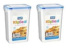 Set of 2-1.3 Litre Food Storage Containers Clip Lock 100% Airtight Lids Tall Rectangular Kitchen & Pantry Organization – BPA Free for Flour & Sugar