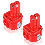 SHGEEN 2Pack 1220 12V 4.8Ah Ni-Mh Battery Replacement for Makita 12V Battery PA12 1222 1233S 1233SA 1233SB 1233 1234 1235 1235B 1235F 192696-2 192698-8 Compatible with Makita Battery 12V Tools