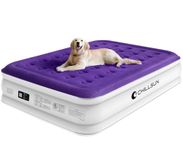 CHILLSUN Air Mattress with Built in Pump - Upgraded 16inch Queen Size Double-High Inflatable Mattress with Flocked Top - Easy Inflate, Waterproof, Portable Blow Up Bed for Home