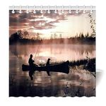 HommomH Hommomh 60" X 72" Shower Curtain Weights Resistant Waterproof Fabric Fisherman Dog Fishing Boat River