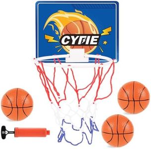 CYFIE Mini Basketball Hoop for Toddler Kids, Indoor Suction Cup Basketball Hoop with 3 Balls for Bath, Bedroom, Office Door, Fun Sports Toy for Boys Girls