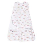 HALO 100% Cotton Sleepsack Swaddle, 3-Way Adjustable Wearable Blanket, TOG 1.5, Sunshine Rainbows, Small, 3-6 Months