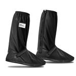 Ctrunit Waterproof Shoe Covers Rain Boots Shoes with Non Slip Sole Rainproof Boots Cover Reusable & Foldable, Men Women Rain Feet Gaiters for Rain Mud Snow (Black, 2XL)