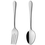 Grunwerg Windsor Carded 2-Piece Serving Fork and Spoon Set SVGFWDR/C, 18/0 Stainless Steel, Silver