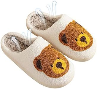 Cute Cartoon Slippers | Soft Plush Slippers for Women - Comfy Warm Plush Slip-On House Slipper for Winter Indoor Soft Cushion Non-Slip Slides