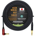 WORLDS BEST CABLES 6 Meter – Guitar Bass Instrument Cable CUSTOM MADE using Mogami 2524 wire and Neutrik NP2RX-AU-SILENT & Neutrik NP2X-B ¼ Inch (6.35mm) TS Plugs