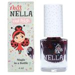 Miss Nella SECRET DIARY – Safe dark plum Nail Polish for Kids, Non-Toxic & Odour Free Formula for Children and Toddlers, Natural Water Based for Easy Peel Off