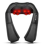 Neck Massager, Deep Tissue 3D Kneading, by iKristin, Portable, with Heat, Shiatsu Massager for Neck, Back, Shoulder, Foot and Leg, at Home and Car, Comfort Gifts for Women and Men (Black)