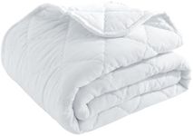 BEDSUM 100% Brushed Microfiber Down Alternative Toddler Comforter, Ultra Soft Lightweight and Warm Breathable Crib Quilted Blanket for Nursery Stroller Bed, 43x60 Inches, White