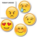 Magnet Me Up Today's Mood Emoticon Magnet Decal Variety Pack, One 3.5x4 Inch Mood Board and Five 3 Inch Mini Emoticons, Cute Decorative Magnet for Refrigerator, Or Any Other Magnetic Surface