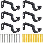 6 Pcs Curtain Pole Brackets, Scettar Adjustable Curtain Bracket, Heavy Duty Curtain Rail Brackets, Metal Curtain Rod Holders with Screws for Bedroom, Office, Bathrooms