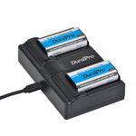 DuraPro 2X 2100mAh CR-V3 Battery+ LED Dual USB Charger for Kodak RLCRV3, SBP-1103, ULCR-V3R, VLCRV3, 1080142; Olympus C3000 C3040 C-40Z 2100UZ 3030 3040Z Cameras