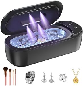Ultrasonic Jewelry Cleaner Machine, Retainer Cleaner 48kHz, Ultrasonic Cleaner 2 Time Settings with Digital Timer, Clean Multiple Items for Jewelry, Rings, Glasses, Makeup Brushes, Retainer (400ML)