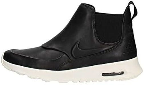 Nike Womens Air Max Thea Mid Leather Hight Top Pull, Black/Black-sail, Size 7.5