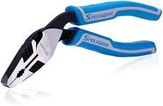 SPEEDWOX Combination Pliers Lineman Pliers Heavy Duty 7-1/2 Inches Reduce Effort by 35% Compound Action Angled Head Wire Side Cutting Multi Use Pistol Grip Remove Screws Bolts Professional Tool