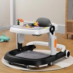 StarAndDaisy Baby Walker / Walker Baby 6-18months Boy & Girl with Anti Fall Brake Pads / Walker for Kids with 3 Speed Height Adjustment, Multi-Level Seat Adjustment, Recreational Music Toy Bar, Easy to Store (Elegant Walker - White Black)