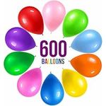 Prextex 600 Party Balloons 12 Inch 10 Assorted Rainbow Colors - Bulk Pack of Strong Latex Balloons for Party Decorations, Birthday Parties Supplies or Arch Decor - Helium Quality