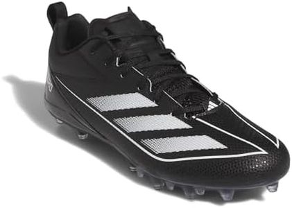 adidas Men's Adizero Electric.2 American Football Sneaker, Black/White/Black, 10