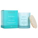 Wiselife Organics Fresh Brew Pure Soy Wax Scented Candle | Coffee + Nutmeg | Smokeless Organic Cotton Wick and Premium Glass Jar |Home Decor, Luxury Gift | Burn Time Upto 40 Hours | 180 Grams Soy Wax