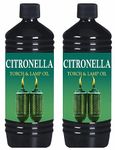 Morgan’s Trade Citronella Lantern Torch and Lamp Oil in 1L – Citronella Lamp Oil for Garden Torches, Tiki Torches - Citronella Oil for Garden Oil Burners with Child Safe Lid (2 Pack)