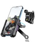 GREFAY Motorcycle Phone Holder Handlebar Mount Motorbike Phone Holder Rearview Mirror【2 Connection Methods+1S Quick Disassembly】 With 360 Rotate for 4.0-7.0 inch smartphone