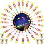 Aonuily Light up Slingshot Toys, 24 Pcs LED Flying Toy Glow in the Dark Party Favours and Party Bag Fillers for Boys Girls Outdoor Shooters Game