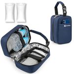 CRAFKEN Small Portable Cooler Breastmilk Storage Bag – Insulated Leakproof Breast Milk Storage for Baby Feeding Bottles, Keeps Milk Fresh 6–8 Hours with 2 Ice Gel Packs, (Sapphire Blue)
