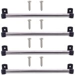 YYST Type A 8" to 15" Swivel End Sash Rod for Top & Bottom Doors & Sidelights Window Curtain Rod Sash Curtain Rod Petite Café Sidelight Rods W Screws (Black-4)