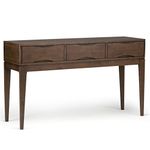 Simpli Home Harper Solid Hardwood Console Sofa Table, Walnut Brown